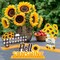 3-Piece Sunflower Wooden Table Centerpiece Set – “Hello Sunshine” Farmhouse Tiered Tray Decor for Home, Kitchen, Party & Photo Props